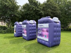 Opblaasbare productvergroting van verpakkingen op maat