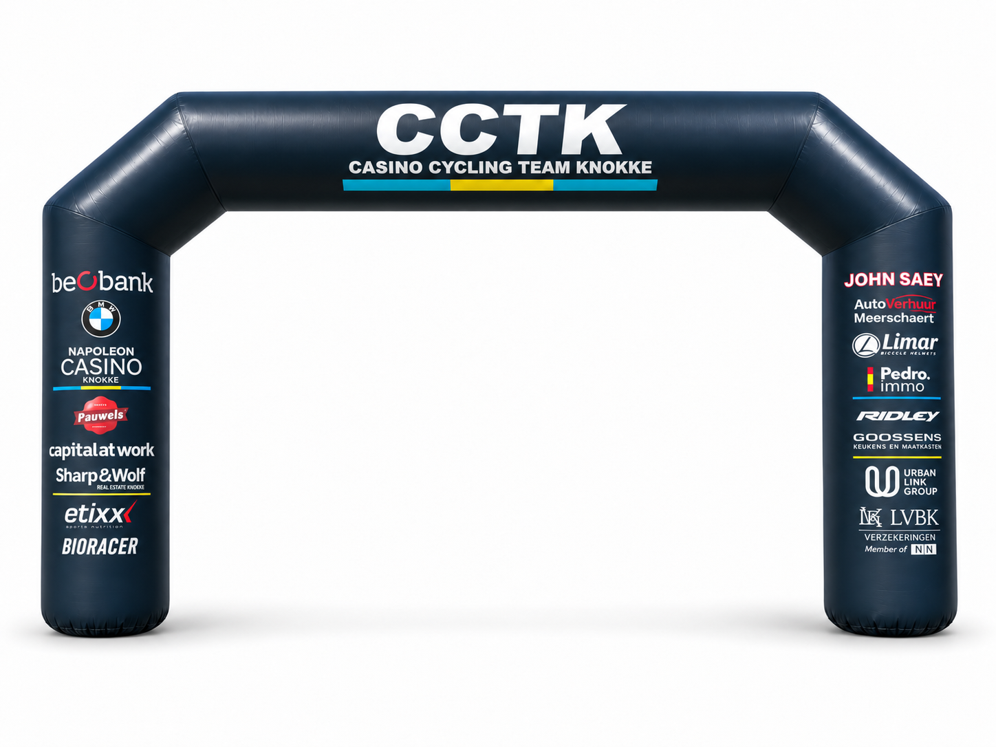 Opblaasbare reclameboog en finishboog van CCTK door Dutch Inflatable